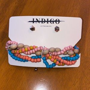 Indigo Authority bracelet and earring set